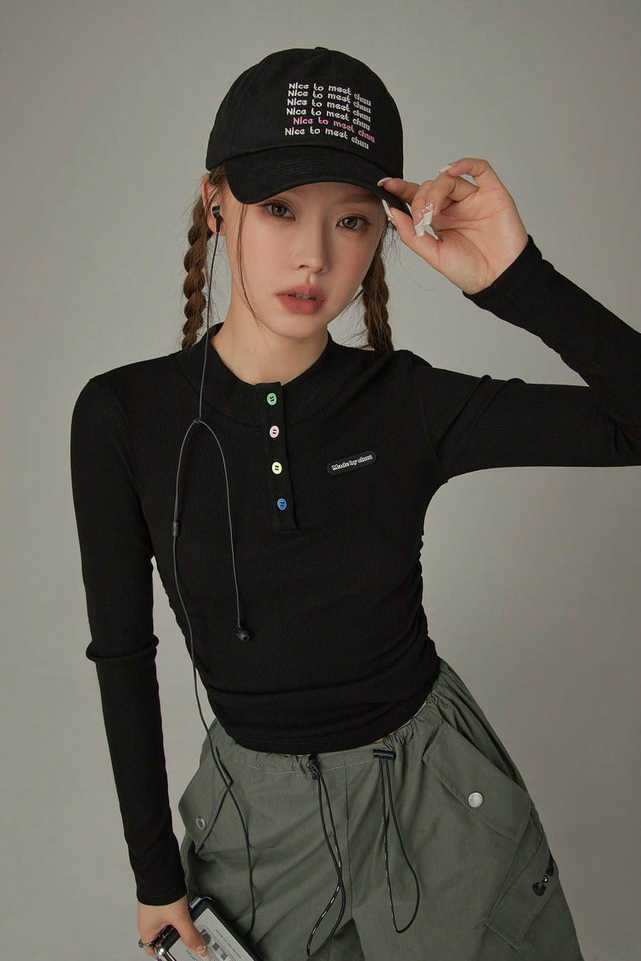 CHUU Lettering Embroidered Ball Cap