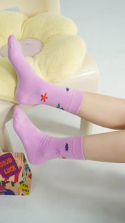 Flower Power Jacquard High Socks
