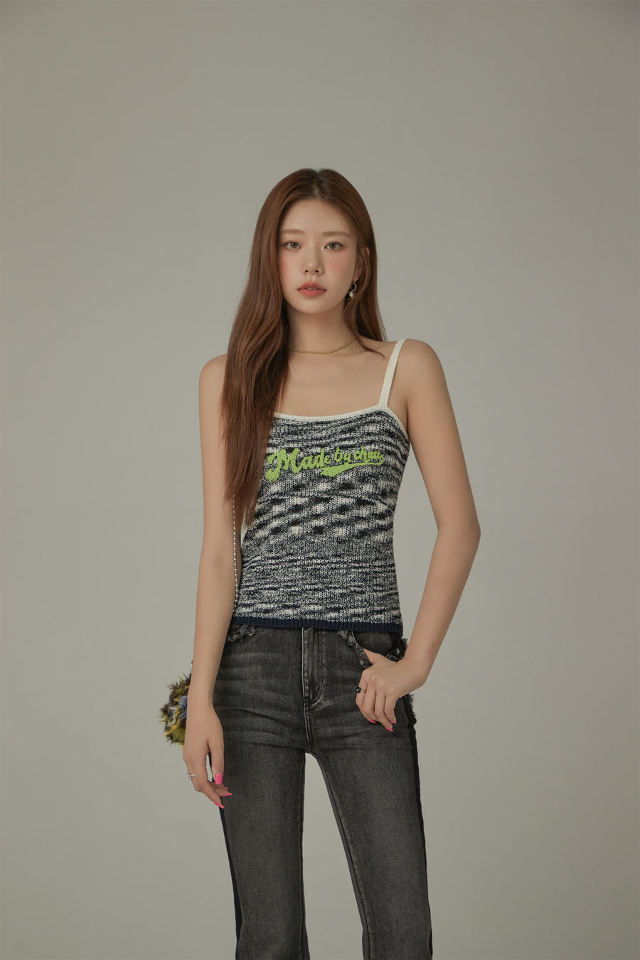 CHUU Logo Knit Sleeveless Top