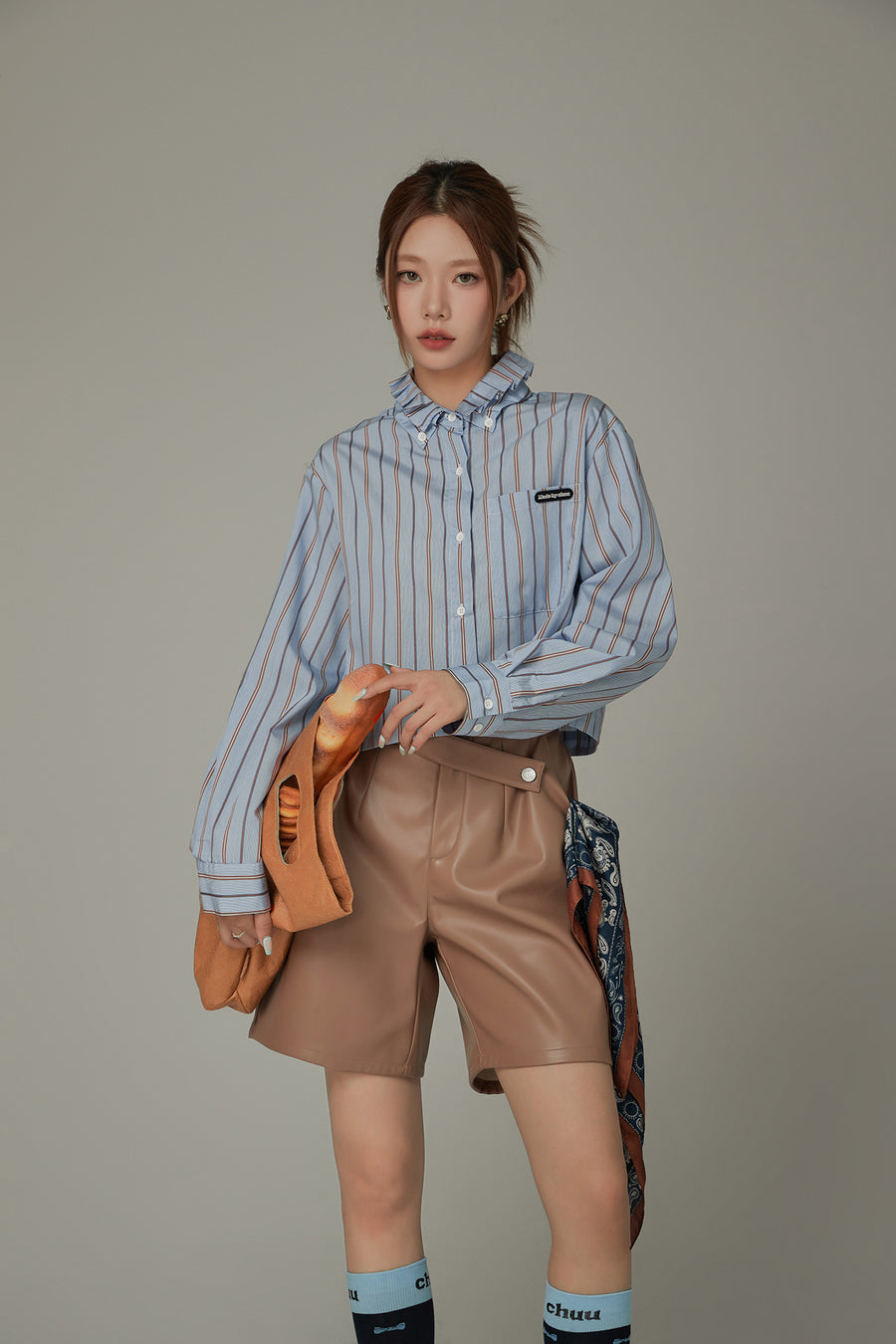 CHUU Stripe Loose Fit Long Sleeve Shirt