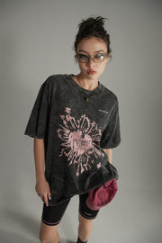 Vintage Heart Print Loose Fit T-Shirt