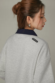 Polo Neck Boxy Sweatshirt