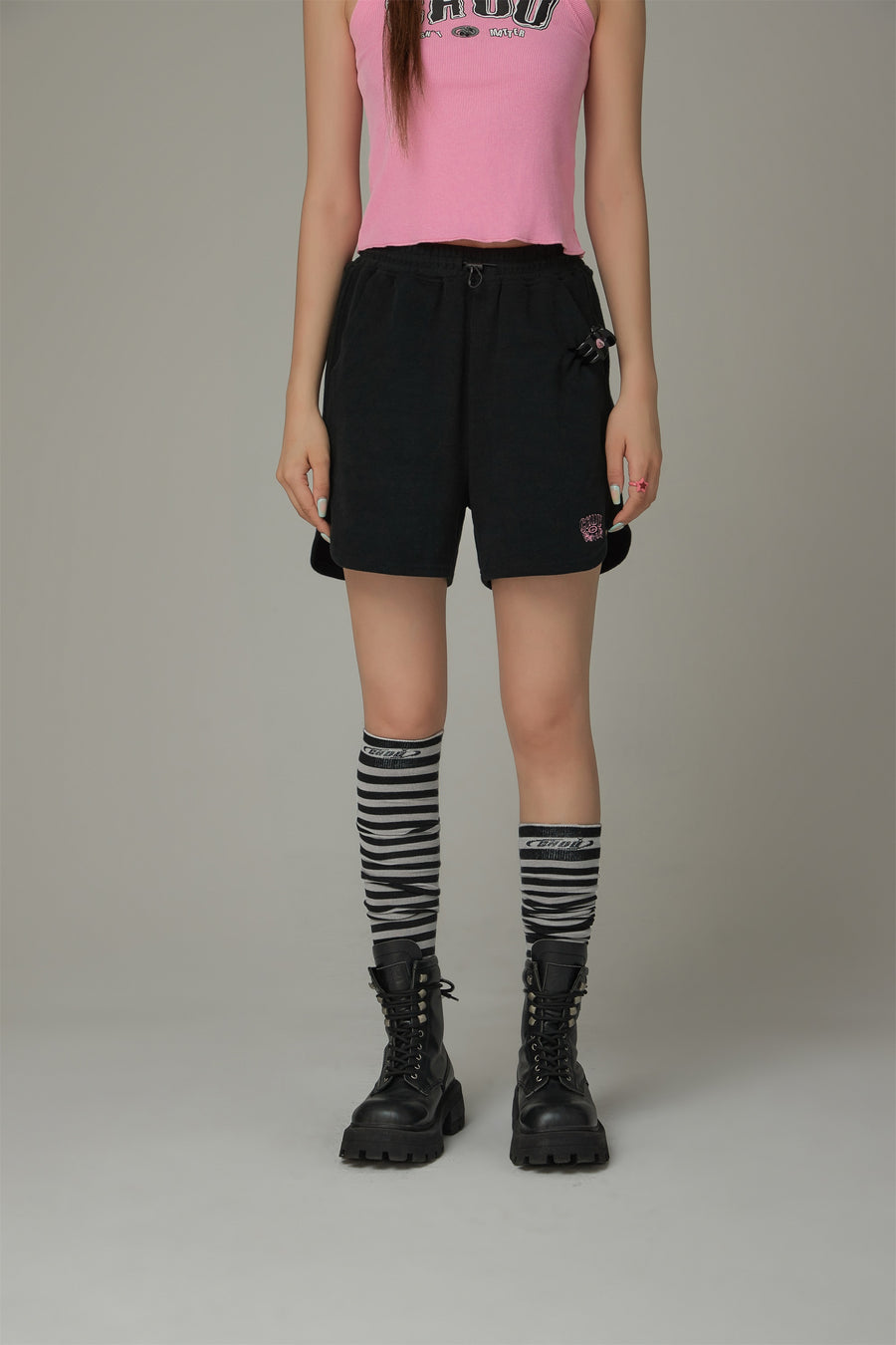 CHUU Striped Over The Knee Socks