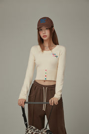 Rainbow Button Knit Color Sweater