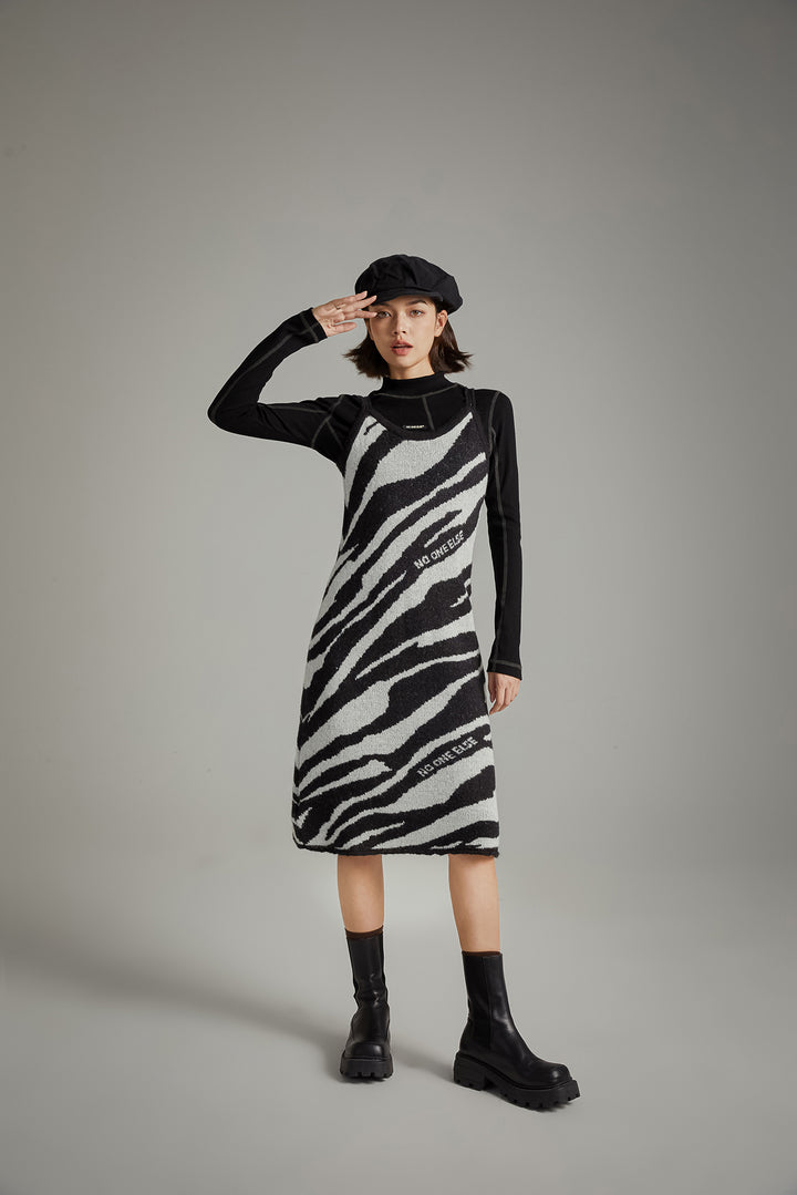 Zebra Long Tank Top Dress