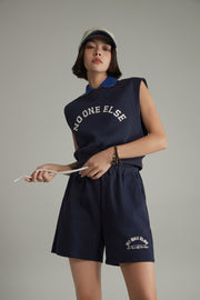 Noe Logo Cropped Sleeveless Sweatshirt