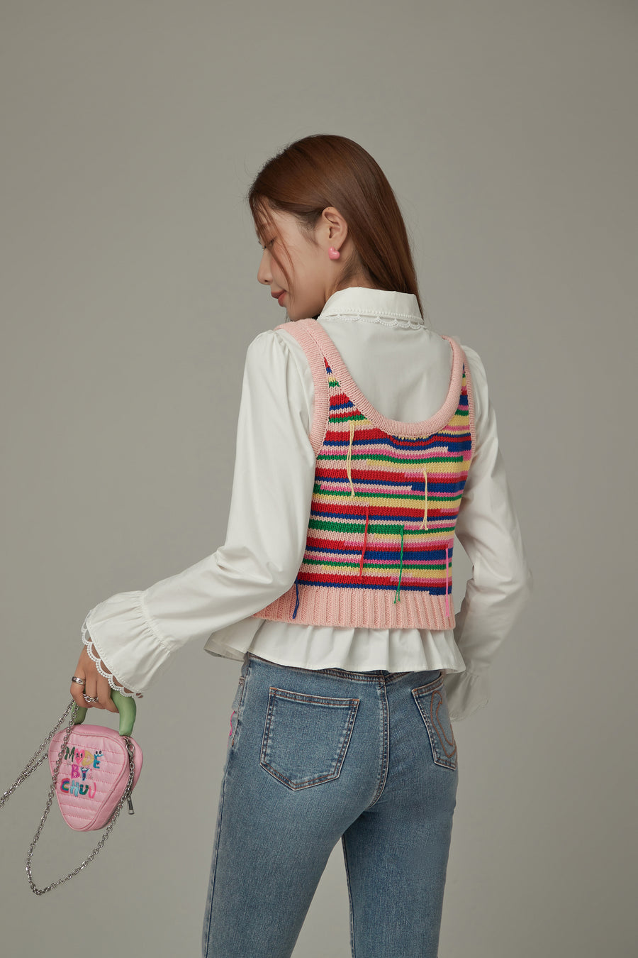 CHUU Rainbow Knit Sleeveless Top