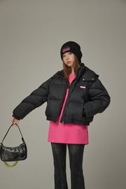 Colored Hooded Simple Padded Jacket