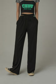 Banding Loose Fit Slit Daily Pants