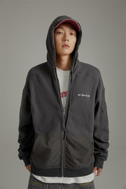 Basicdrawstring Zip-Up Hoodie