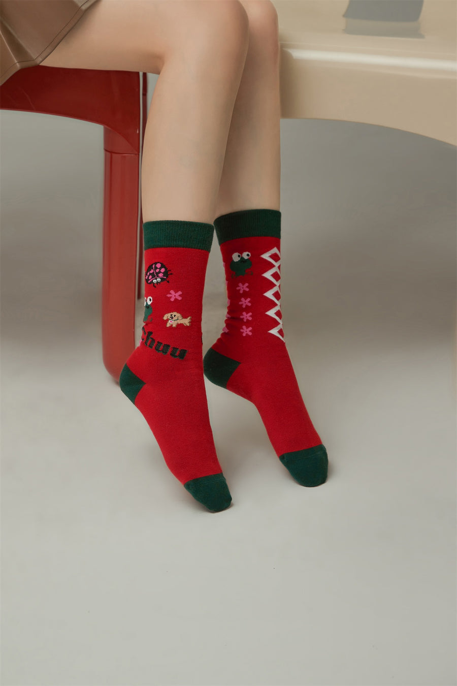 CHUU Color Animal Party Socks