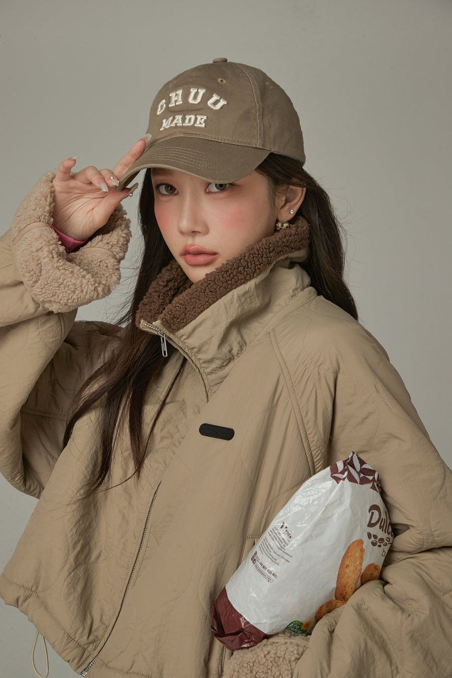 CHUU High Neck Quilted Jacket