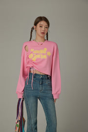 Logo Heart String Crop Sweatshirt