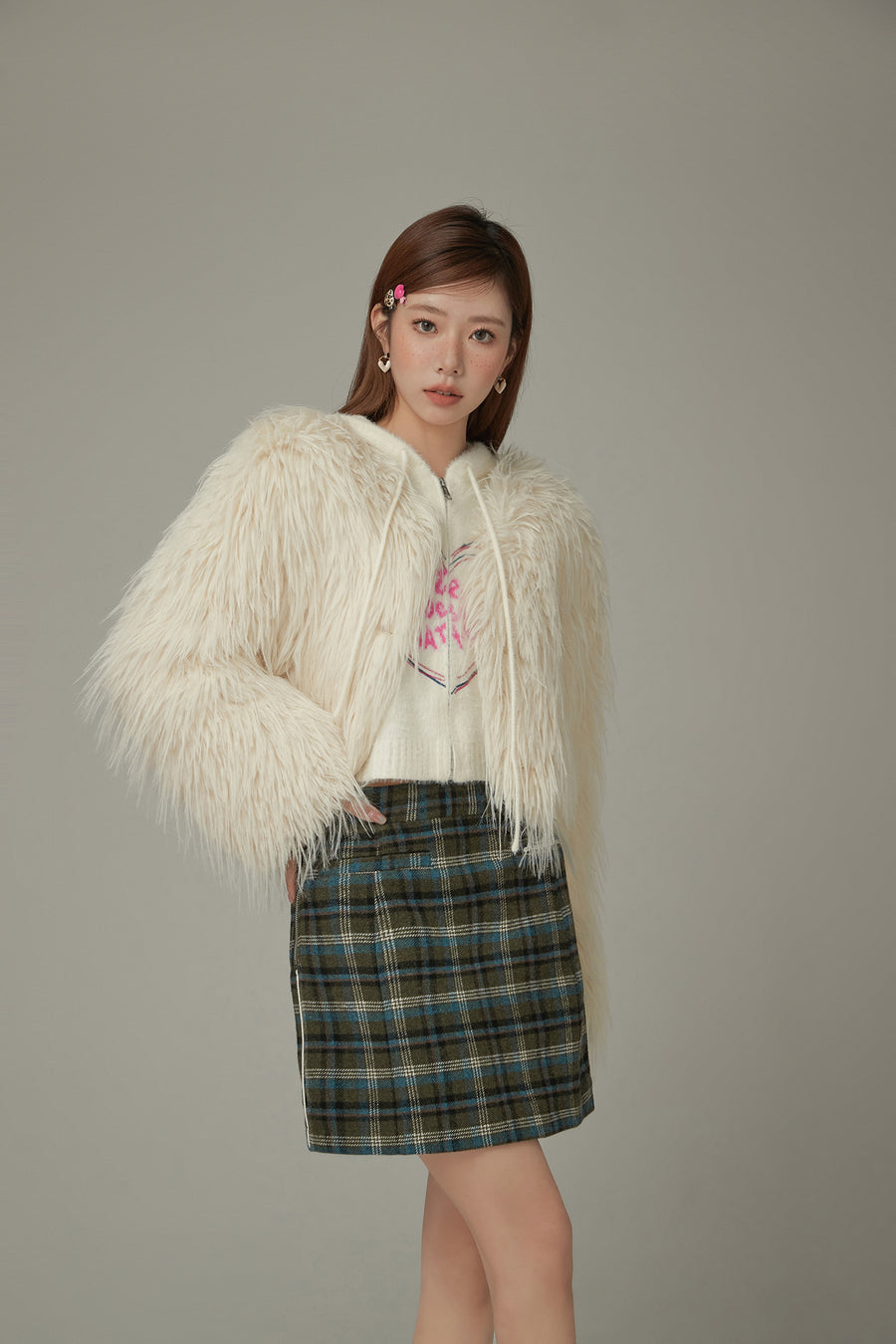 CHUU Faux Fur Loose Fit Jacket