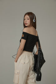 Made By Chuu Off-The-Shoulder Slim T-Shirt