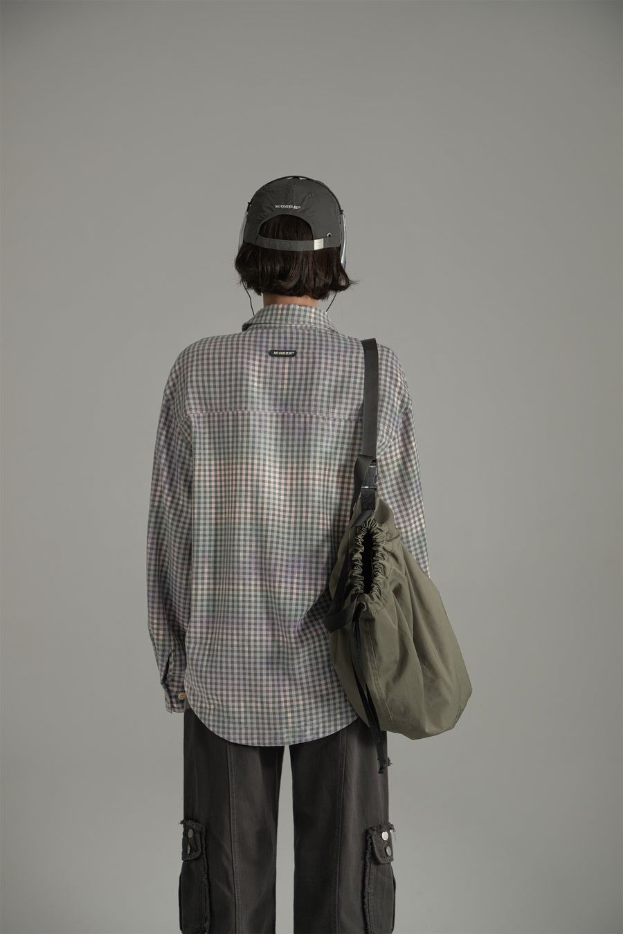 CHUU Gradient Vintage Check Long Sleeve Shirt