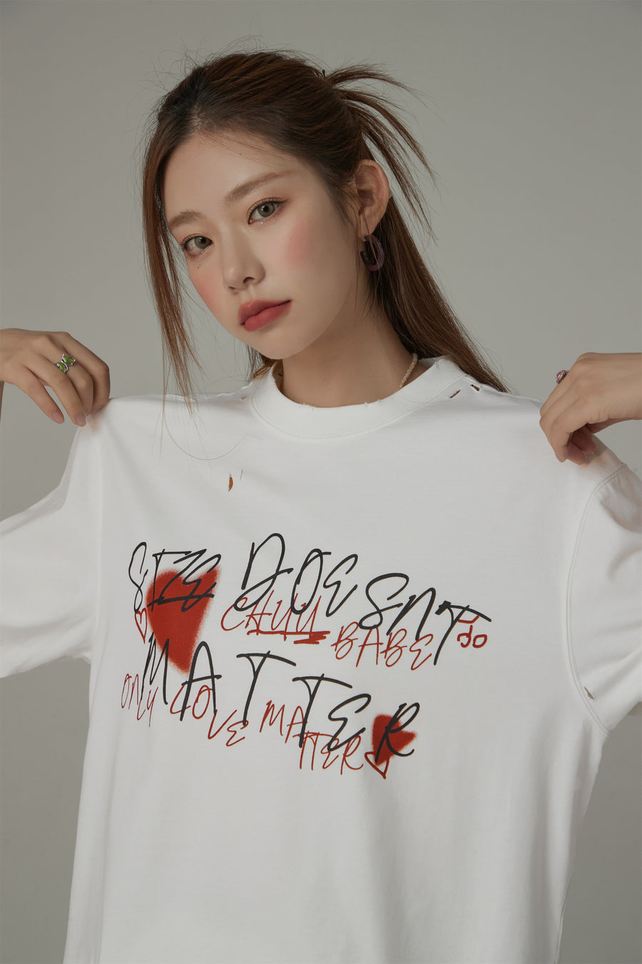 CHUU Size Doesnt Matter Cotton Loose-Fitting T-Shirt