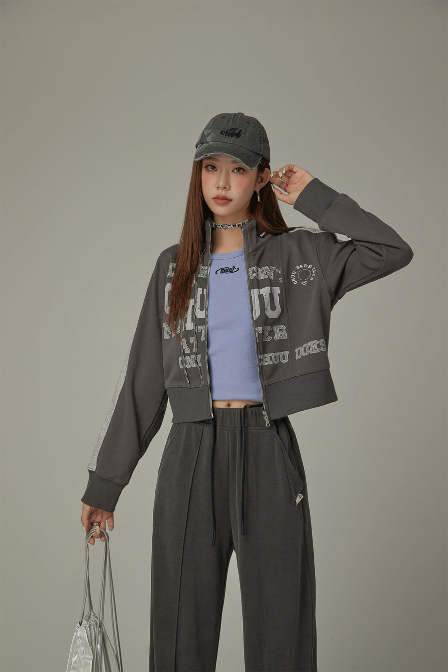 CHUU Logo Lettering Sports Color Zip-Up