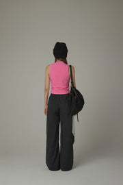 Logo Banding Wide Casual Pants