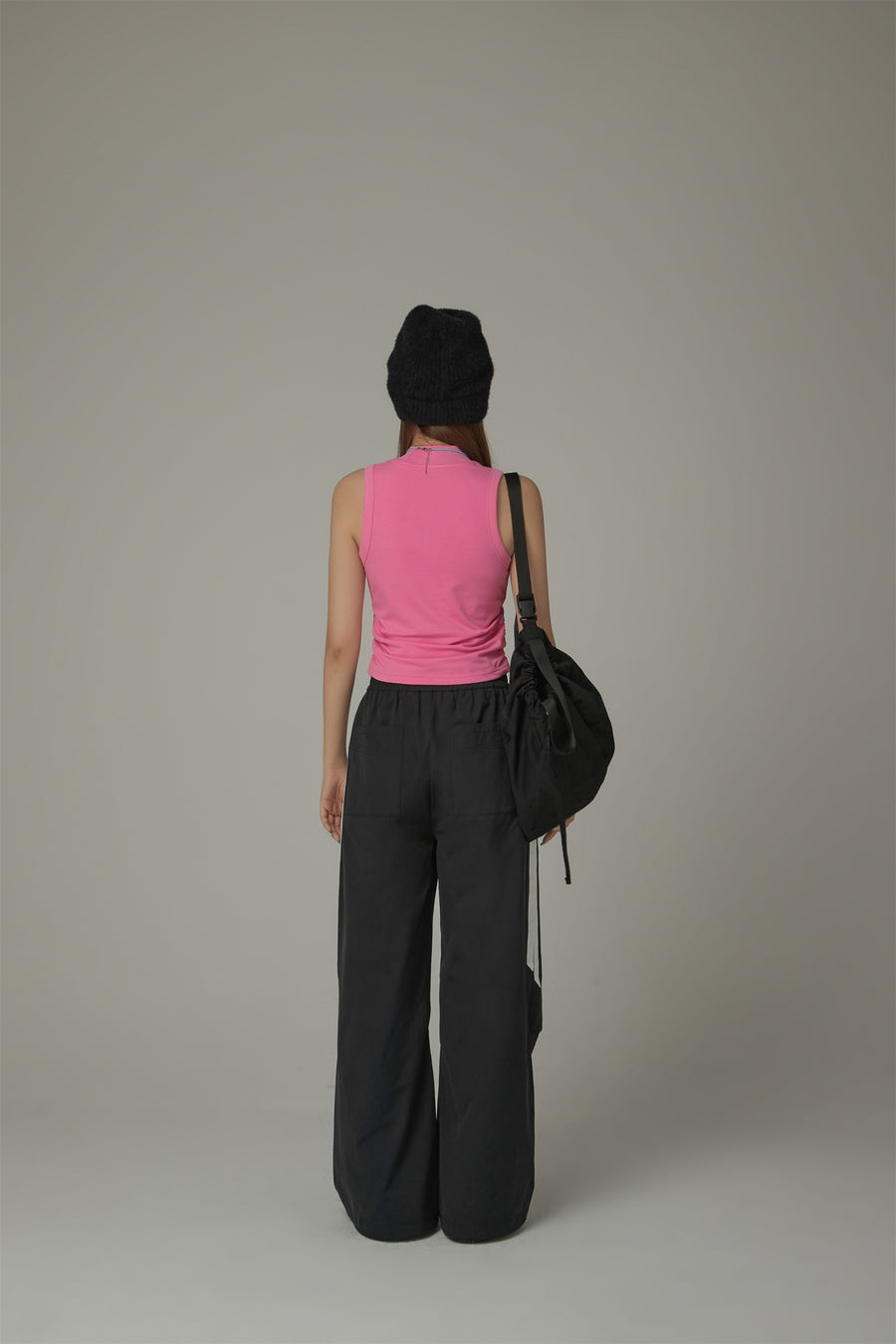 CHUU Logo Banding Wide Casual Pants