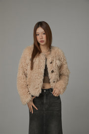 Cozy Fur Button Jacket