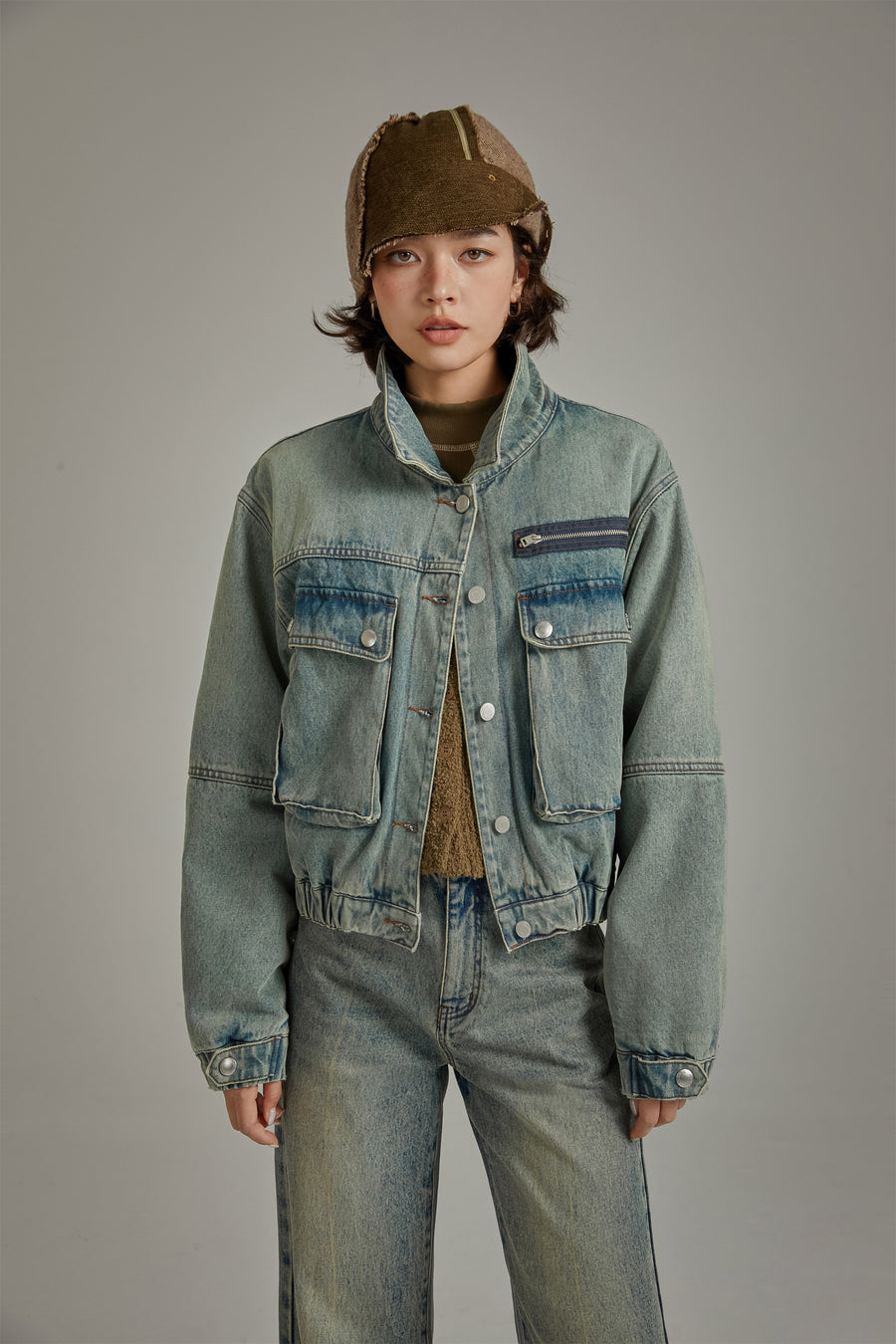 CHUU Big Pocket Denim Jacket