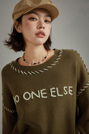 Logo Boxy Stitch Knit Sweater