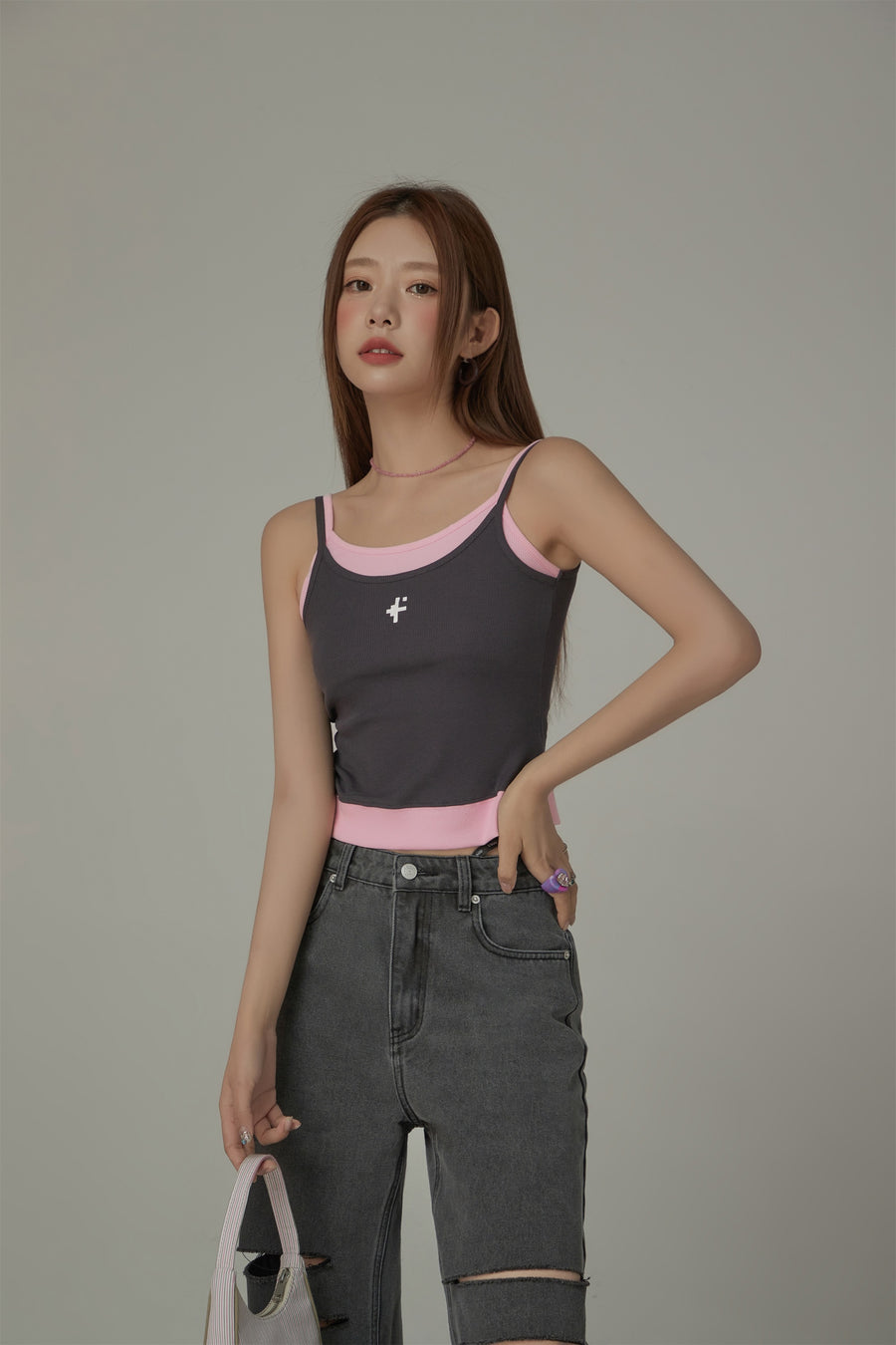 CHUU Color Open Back Cutout Slim Sleeveless Cami Top