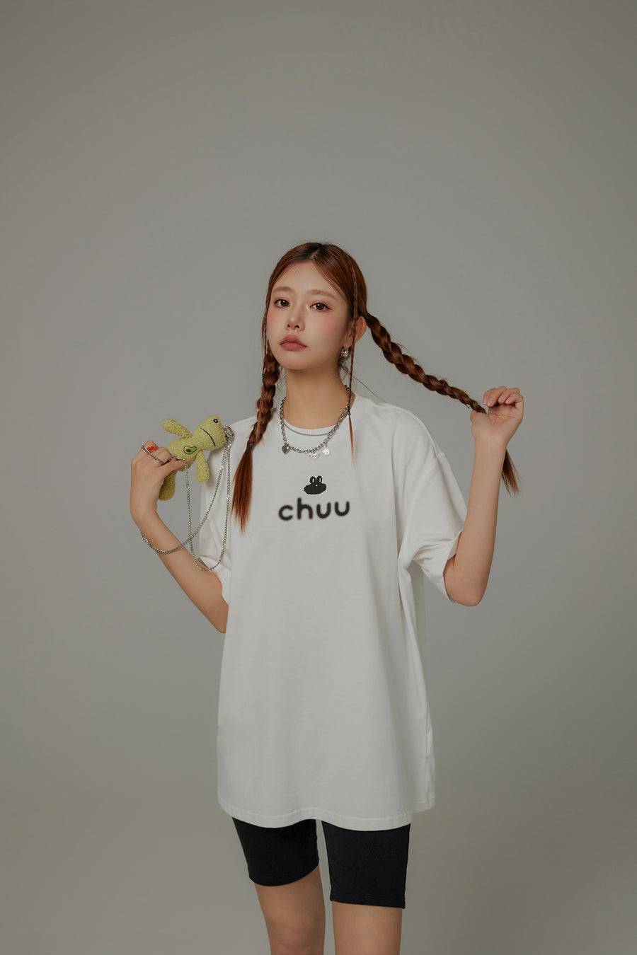 CHUU Chuu Lettering Basic Loose-Fitting T-Shirt