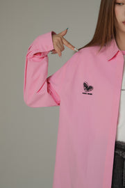 Heart Loose Fit Color Long Sleeve Shirt