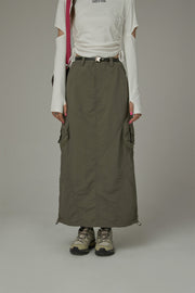 Cargo Pockets Maxi Skirt