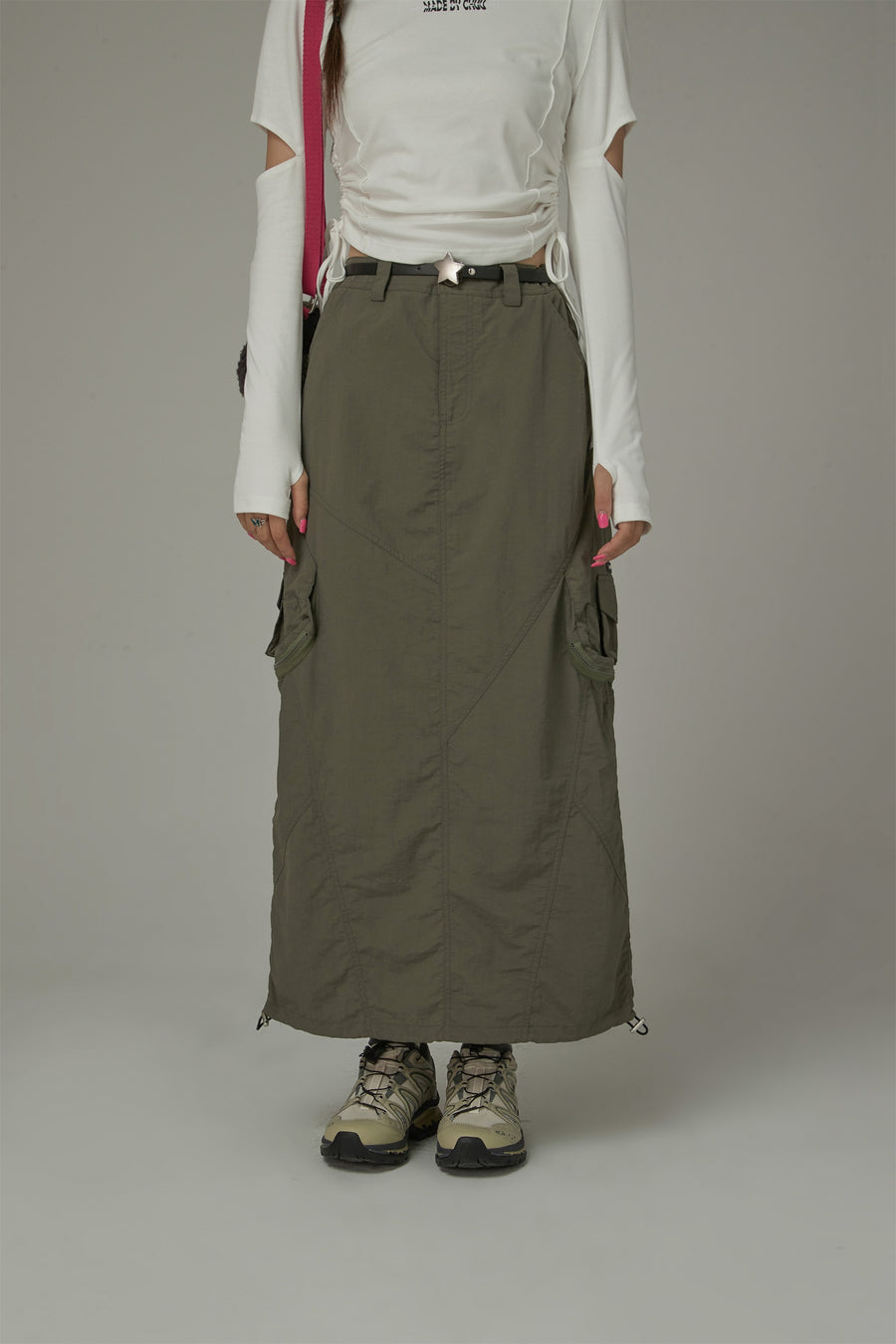 CHUU Cargo Pockets Maxi Skirt