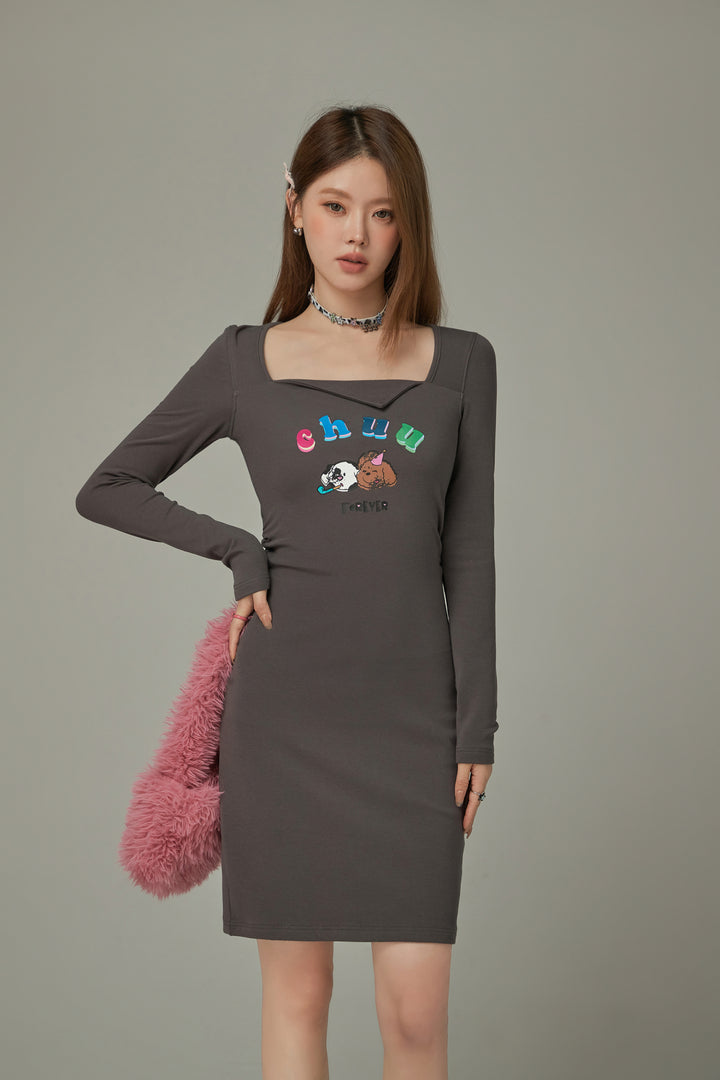 Rainbow Logo Puppy Character Dress