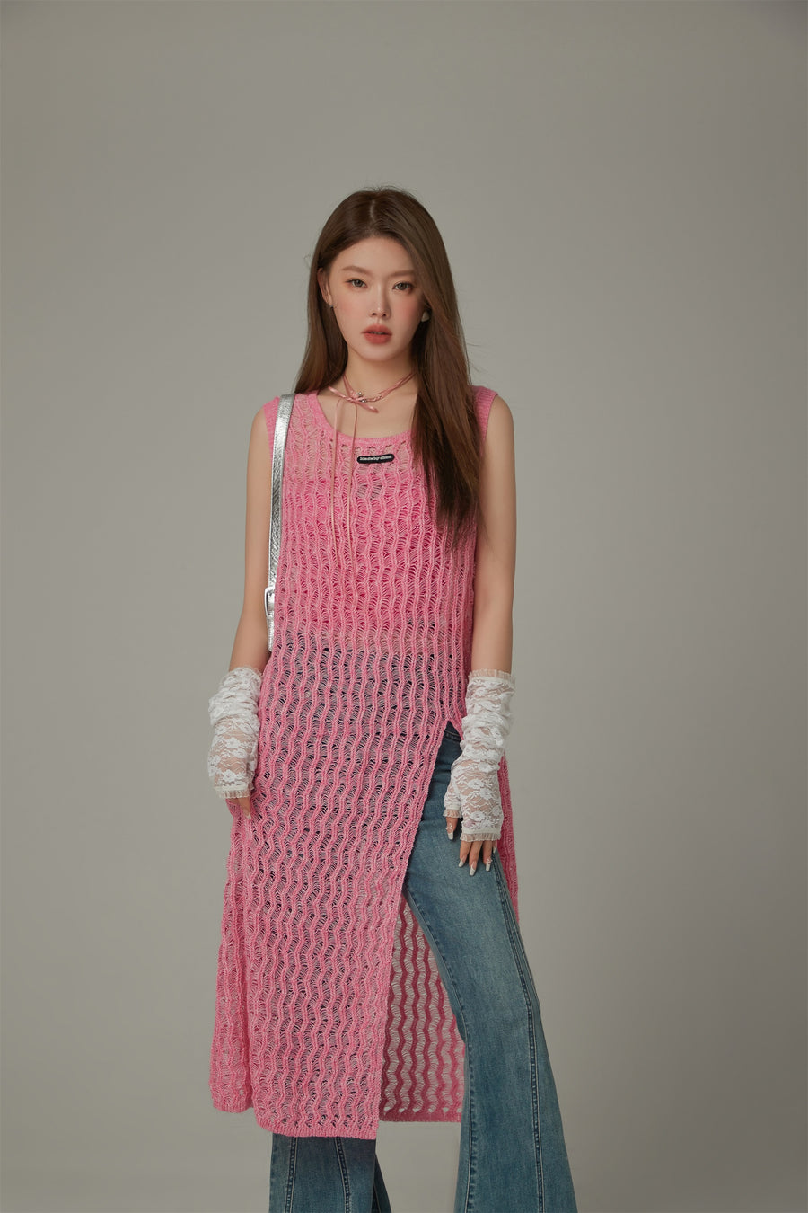 CHUU Slit Knit Long Top