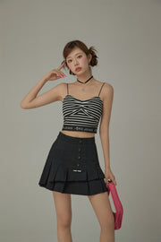 Stripe Sleeveless Slim Strap Top