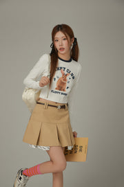 Pocket Lining Pleated Mini Skirt