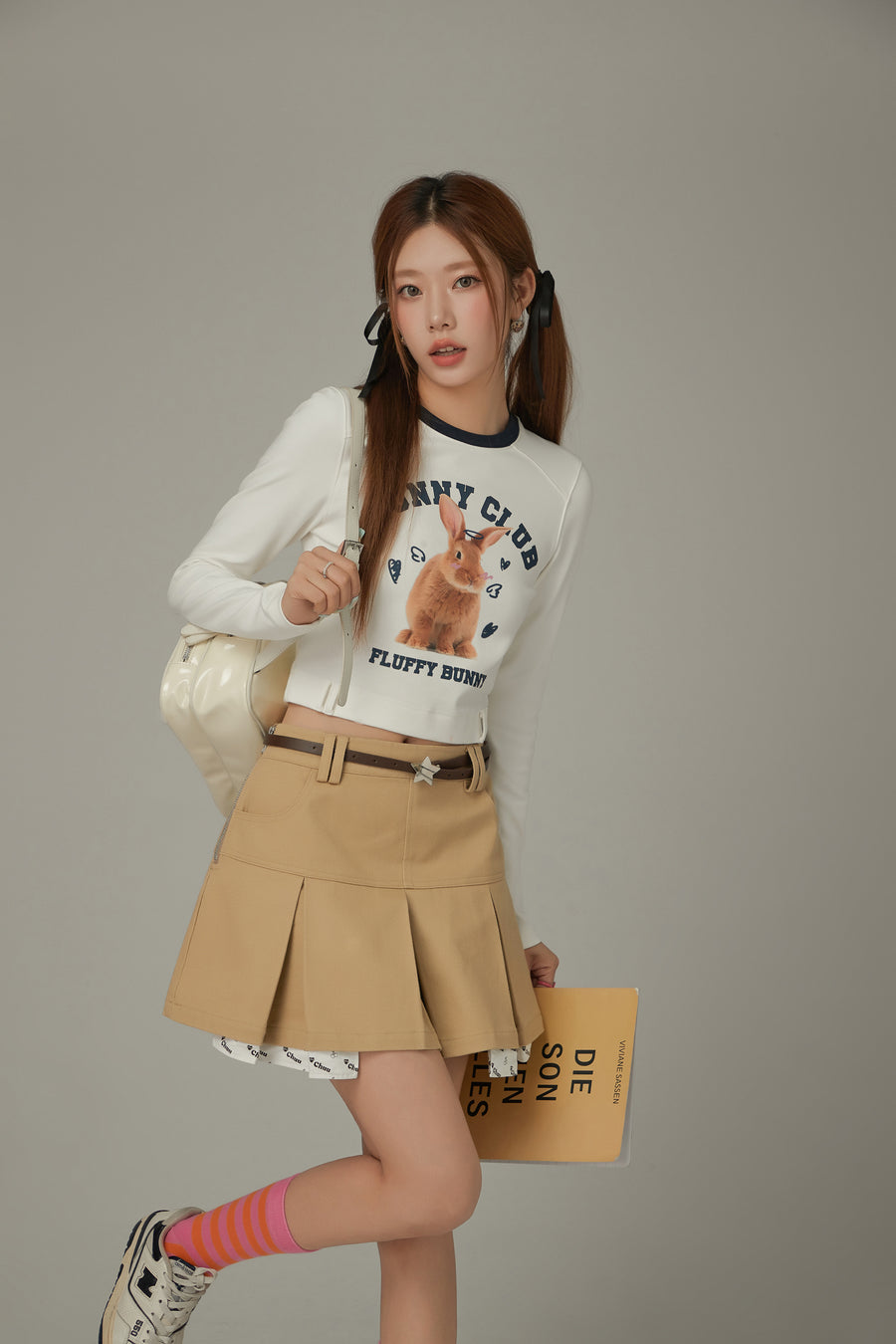 CHUU Pocket Lining Pleated Mini Skirt