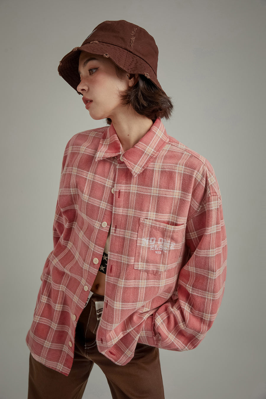 CHUU Check Loose Fit Shirt