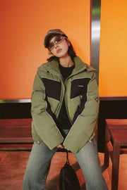 Color Combination Oversized Padded Jacket