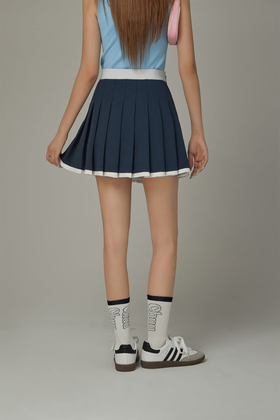 CHUU Logo Ribbed High Socks