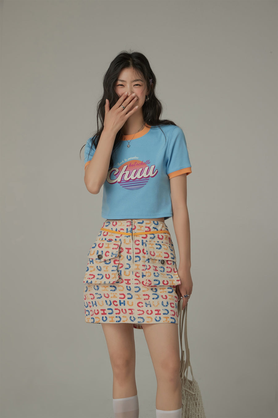 CHUU Color Combination Hot And Chill Line T-Shirt