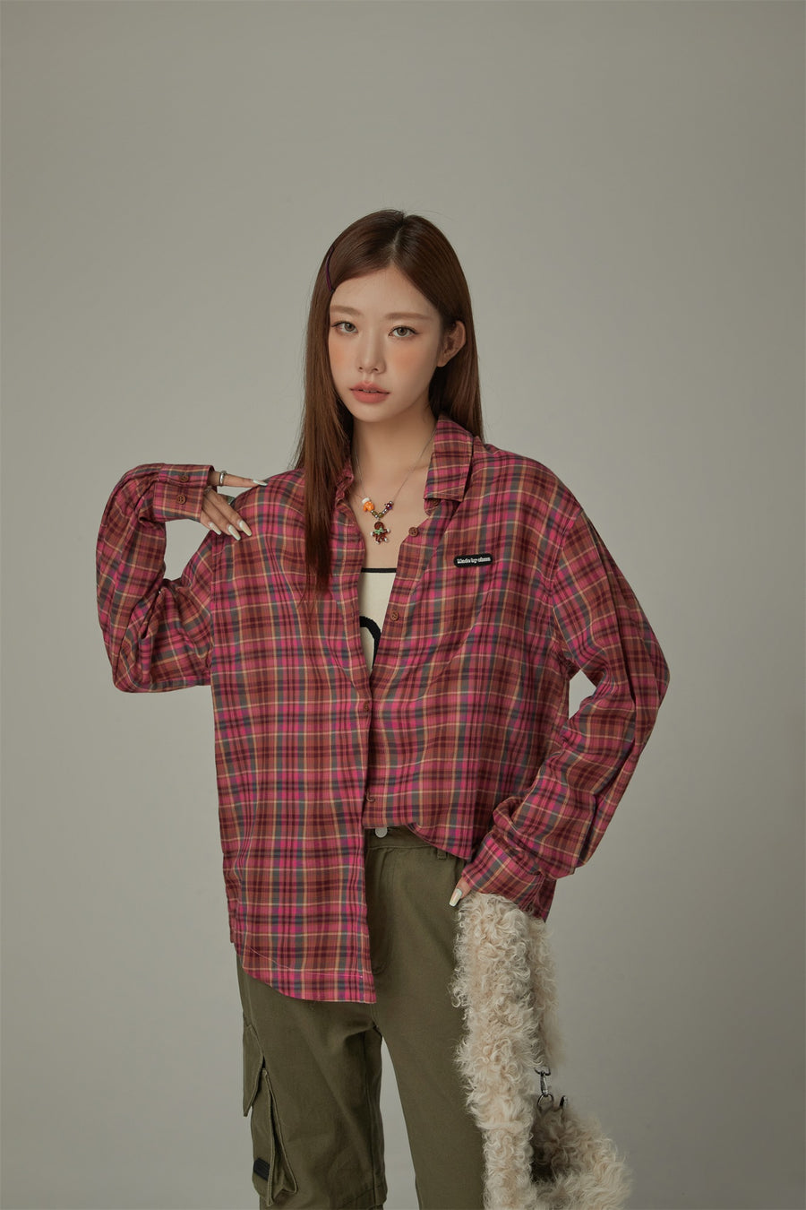 CHUU Checked Loose Fit Shirt