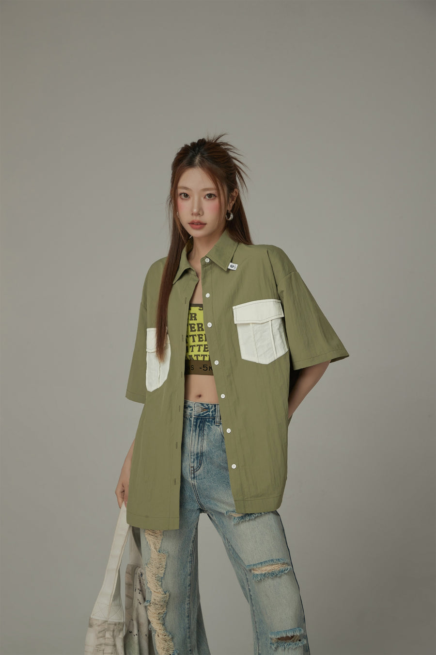 CHUU Multi-Pocket Short Sleeve Shirt Jacket