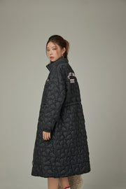 Star Quilted Padded Long Coat