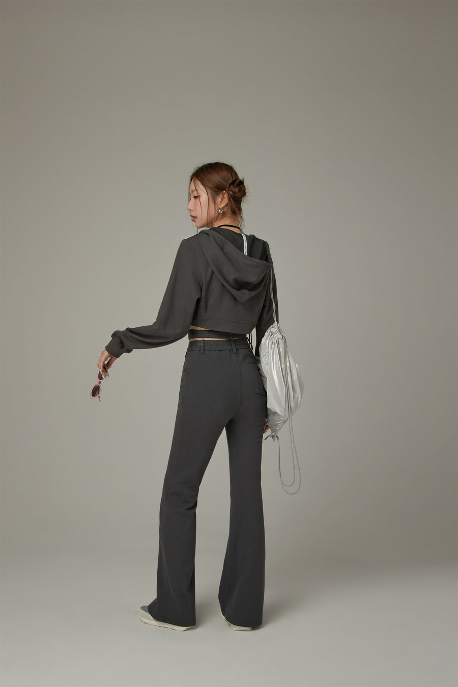 CHUU Slit Semi Bootcut Pants