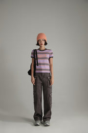 Noe Center Color Striped Short Sleeve T-Shirt