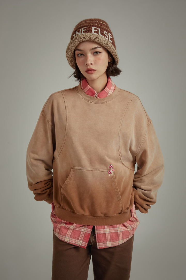 Groovy Printed Mushrooms Boxy Sweatshirt