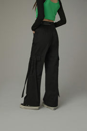 Trendy Wide Cargo Pockets Pants