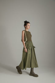 Sleeveless Cargo Pockets Dress