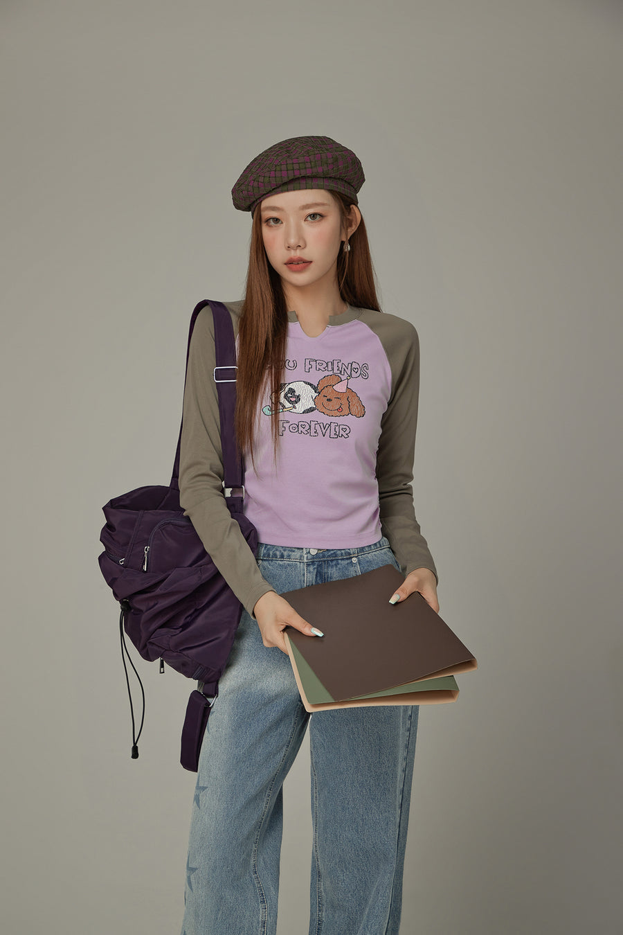 CHUU Friends Forever Color Raglan T-Shirt